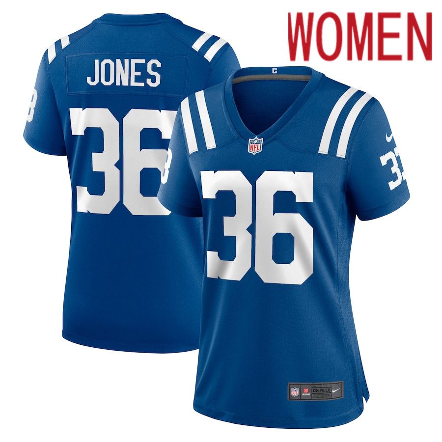 Women Indianapolis Colts #36 Josh Jones Nike Royal Game NFL Jersey